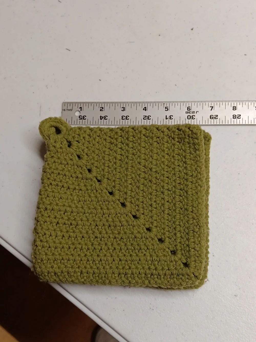 Handmade Olive Green Crochet Pot Holders - Set of 3